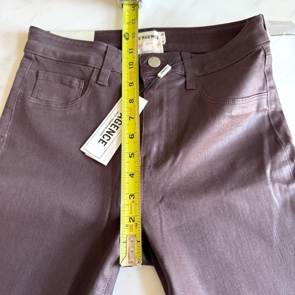 L'AGENCE Margot Coated High-Rise Skinny Jeans Cocoa Sz 27 - Picture 6 of 11